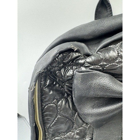 Betsey Johnson Bow-Nanza Backpack Pink Heart Quilted Faux Leather Y2K READ - Picture 5 of 16